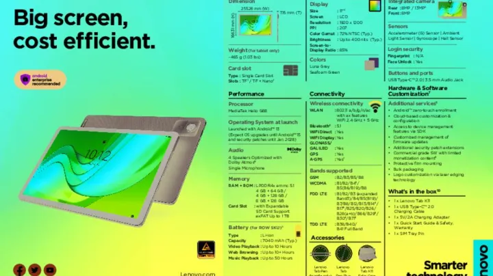 Lenovo Tab K11 Without Pogo Pin_Datasheet_pdfpreview
